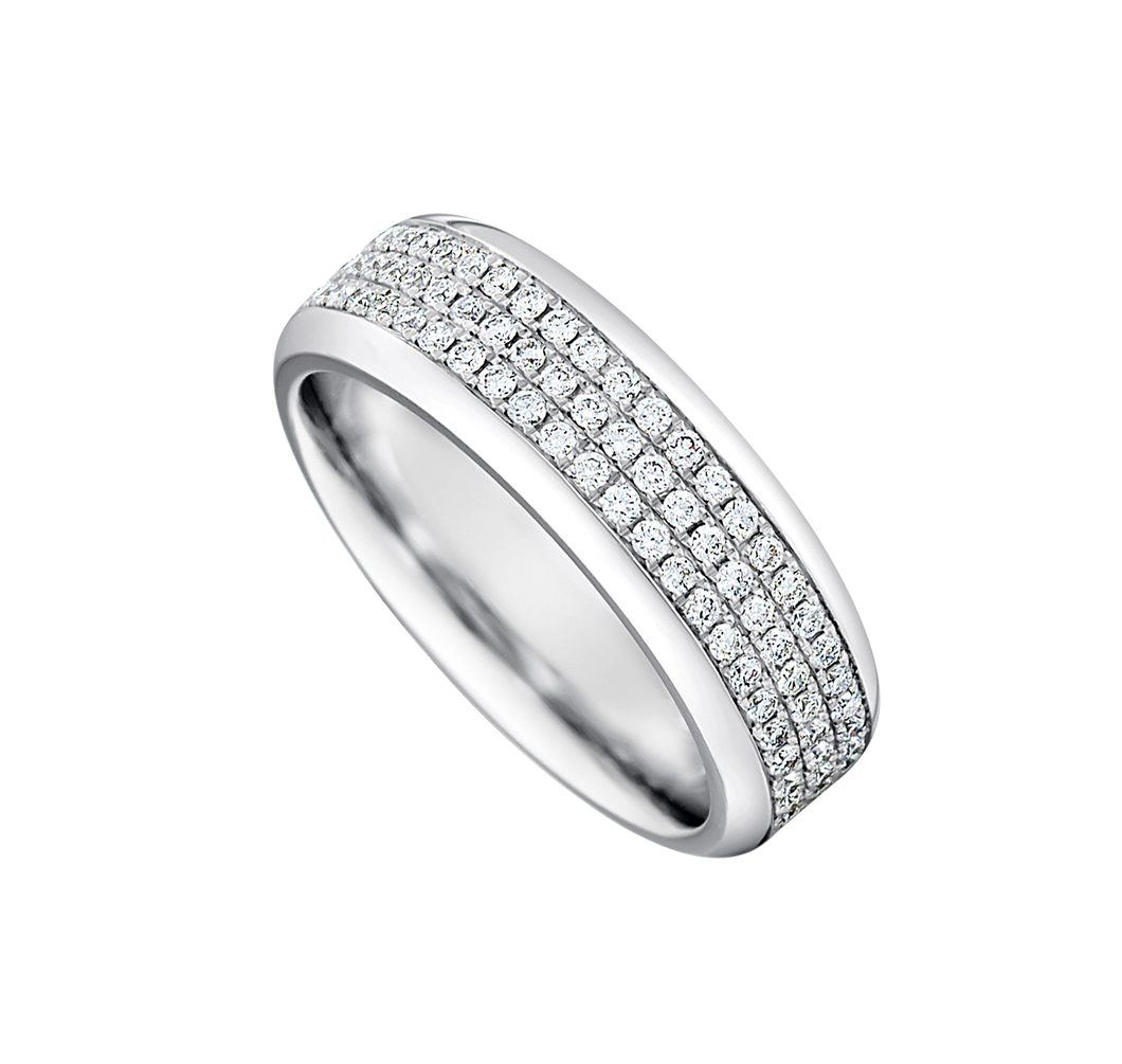 18ct WHITE GOLD FULL DIAMOND SET ENGAGEMENT BAND
