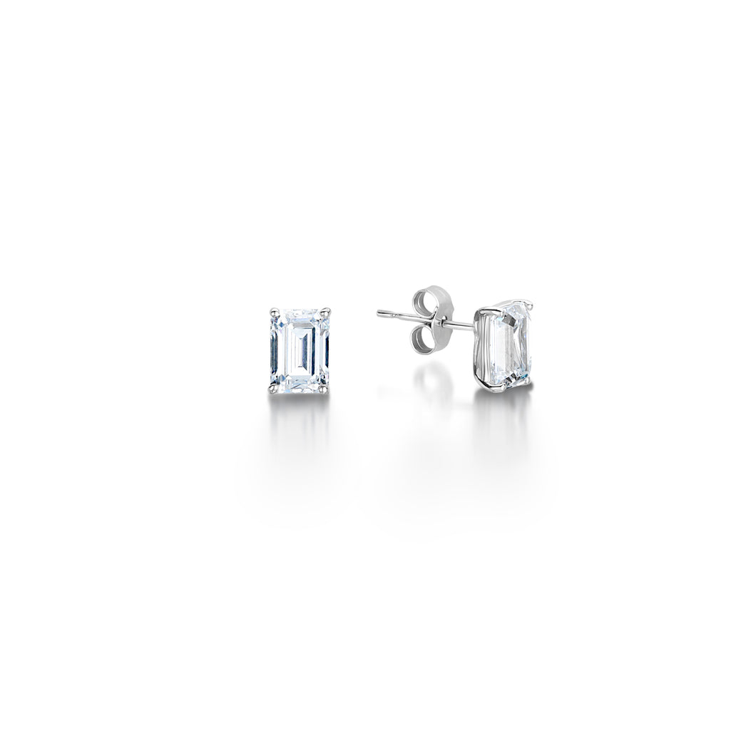 18ct WHITE GOLD 0.50ct EMERALD CUT DIAMOND EARRINGS